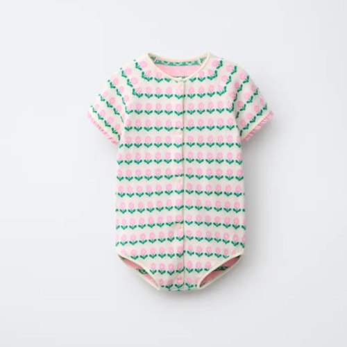 FLORAL JACQUARD KNIT ROMPER - Ecru | ZARA United States