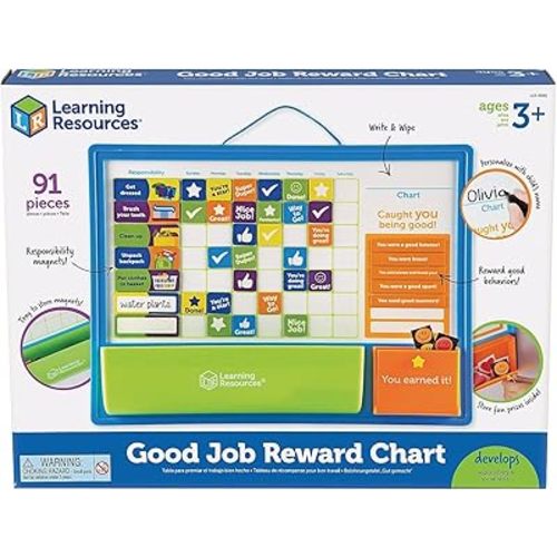 Learning Resources Good Job Reward Chart - 91 Piece Set, Custom Magnetic Chore and Responsibility for Kids, Goal Setting for Toddlers