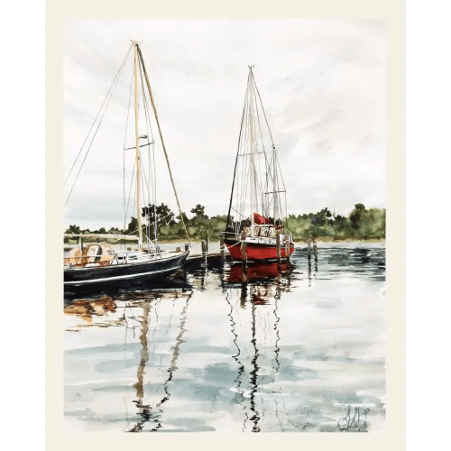 Moored in Manteo II Print — Sara Grace Fine Art