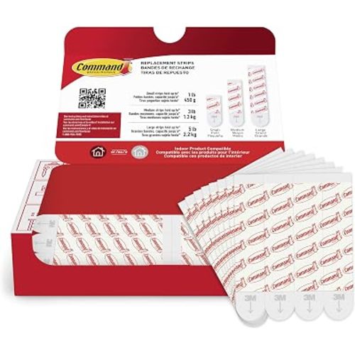 Command Indoor Large Replacement Strips, 20 Strips