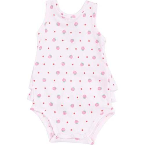 Ruffle Tank Bubble, Strawberry Swiss Dot - Angel Dear | Maisonette