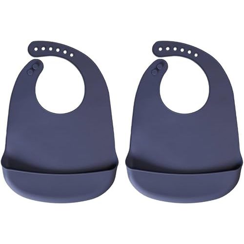 Silicone Bibs For Babies- BPA-Free Waterproof Bib With Pocket- Dishwasher Safe Feeding Bib With Food Catcher