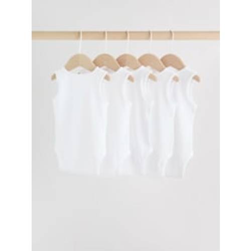 Buy White 5 Pack Baby Vest Bodysuits from Next USA