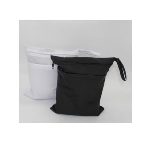 Hoovy Wet/Dry Storage Bags – 2 Pack Waterproof Diaper Organizer, Reusable Travel Bags with Dual Zipper Compartments, Leak-Resistant for Baby Essentials, Swim & Travel