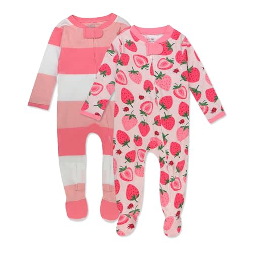 HonestBaby Sleep and Play Footed Pajamas One-Piece Sleeper Jumpsuit Zip-Front PJs 100% Organic Cotton for Baby Girls