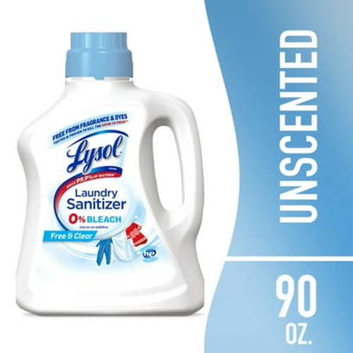 Lysol Rinse Cycle Laundry Sanitizer Additive, Odor Eliminating for Clothes & Linens, 90oz, Fragrance & Dye Free
