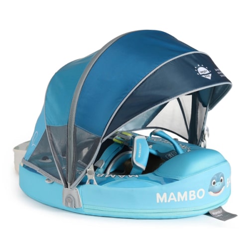 Mambobaby Float with Canopy and Tail Dinosaur Eggs 2025, Available in Blue or Orange