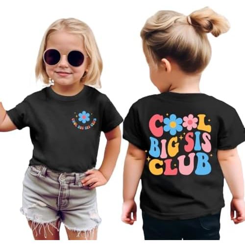 Toddler Big Sister Shirt in My Big Sis Era Graphic Tees Cool Big Sis Club Tshirt Announcement for Baby Girls Outfits