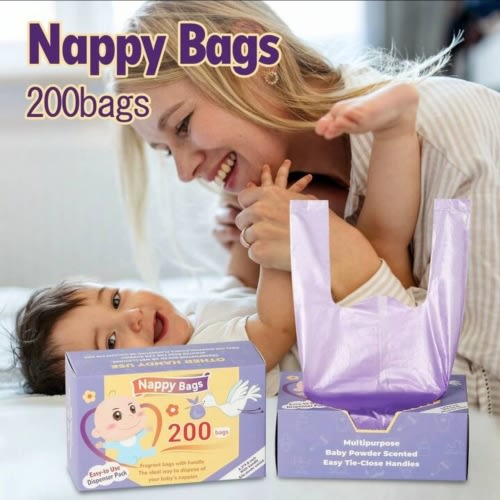 200 Disposable Diaper Bags, Easy Tie Diaper Disposal Bags With Fragrance, Hanging Diaper Bag Essentials, Diaper Trash Bags, Diaper Bags, Baby Shower Gifts