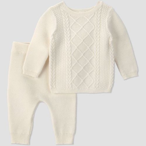 Carter's Just One You® Baby Boys' Cableknit Sweater and Pants Set - Ivory 3M