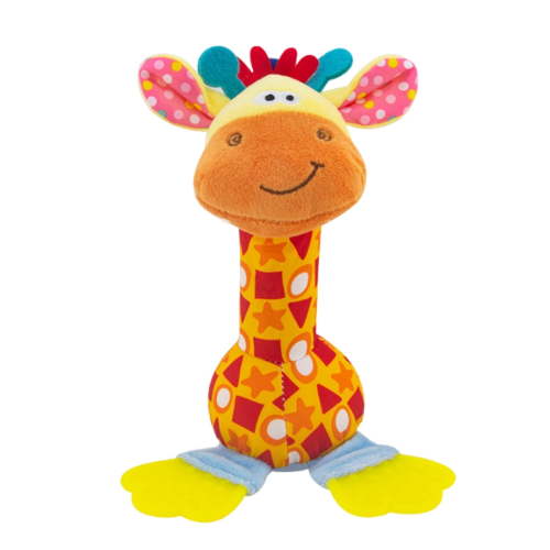 Soft Rattles Shaker Toys for 0-6 Months Baby, Soft Cloth Rattle for Newborns, Animal Design with Bright Colors, Safe Grasping Crinkle Toy, Christmas Gift Sensory Toy for Infants Toddlers