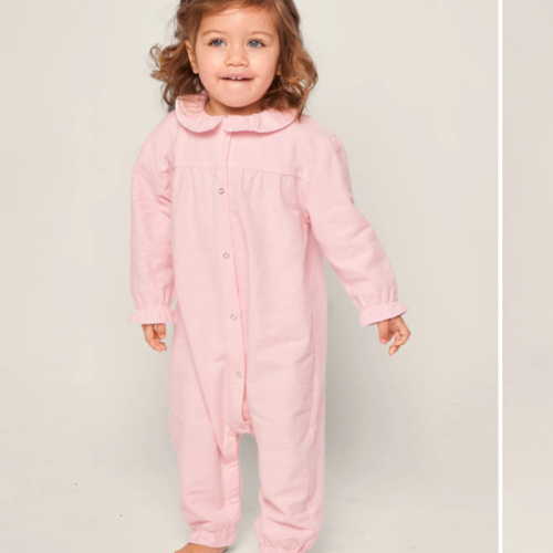 Baby's Flannel Madeline Romper in Pink