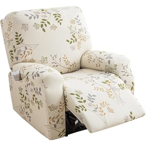 NILUOH Recliner Covers 4 Pieces Stretch Lazy Boy Recliner Chair Covers That Stay in Place, Covers for Electric Power Lift Reclining Chair, Washable Furniture Protector for Pet, Kids, Living Room