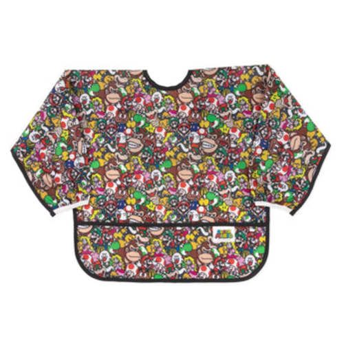 Super Mario Mashup Sleeved Bib For Growing Gamers 6-12m | Bumkins