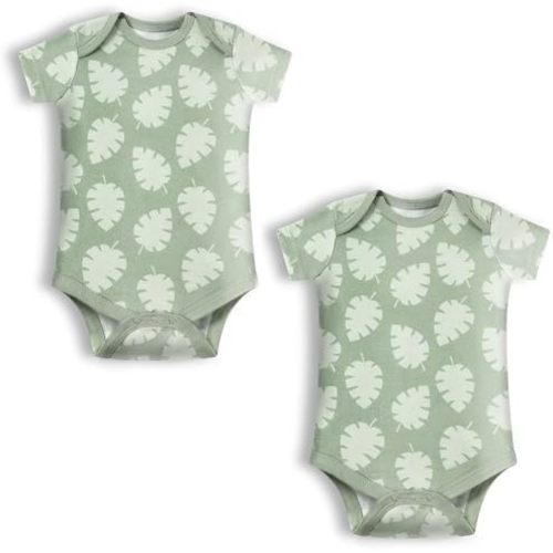 Unisex Baby Bodysuit 2 Pack, 100% Organic Cotton Short Sleeve Clothes, Ultra Soft Newborn Essentials for Boys & Girls