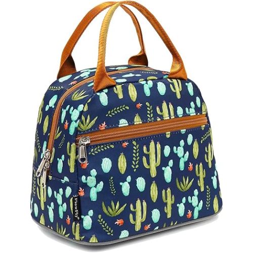 FlowFly Insulated Lunch Cooler Bag - Tote Bag Organizer for Women/Men, Cactus