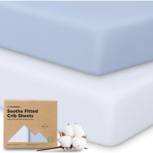 Soothe Fitted Crib Sheet For Baby Nursery Cot | KeaBabies - Blue Flax