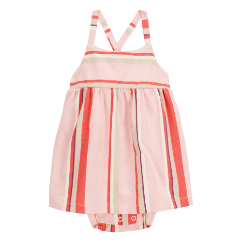 Baby Girl Striped Sleeveless Sunsuit - Pink - Carter's | Carter's