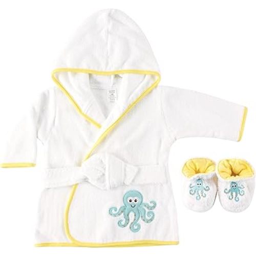 Luvable Friends Unisex Baby Cotton Terry Bathrobe, Octopus, One Size