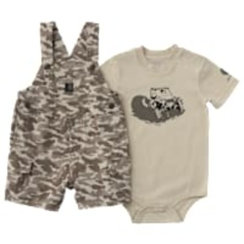 Carhartt Off-Road Graphic Short-Sleeve Bodysuit and Camo Shortalls 2-Piece Set for Babies | Bass Pro Shops