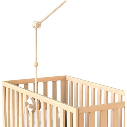 Baby Crib Mobile Arm – Wooden Mobile Holder for Crib (Beech Wood), Baby Mobile Hanger & Mobile Arm for Crib, Strong Anti-Slip Nursery Mobile Décor & Infant Gift Accessories