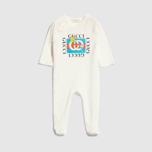 Baby cotton one-piece with print