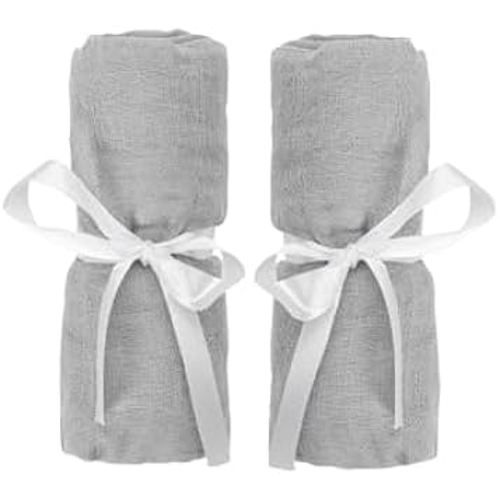 Newton Baby Organic Fitted Sheets for Bassinet & Bedside Sleeper (2-Pack) - 100% Breathable, Washable and Ultra-Soft, 100% Organic Muslin Cotton, 19" x 35", Grey