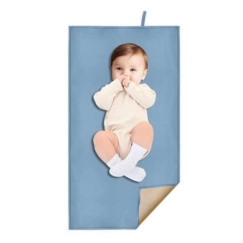 Blue Diaper Changing Mat for Baby, Portable Baby Changing Pad for Travel or Home, Wipeable Mat Fits Perfectly in Diaper Bag (67-10)