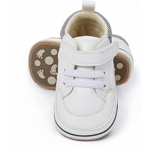 Clowora Baby Boys Girls Shoes Non-Slip Rubber Sole Sneakers Infant First Walking Toddler Crib Shoes Newborn Loafers Flats.
