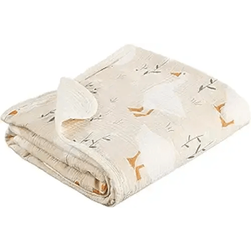 Breling Silly Goose Muslin Baby Blankets for Girls Boys, 100% Cotton Crib Blanket for Infant Toddler, 40 x 36 Inch Soft and Lightweight Nursery Swaddling Wrap