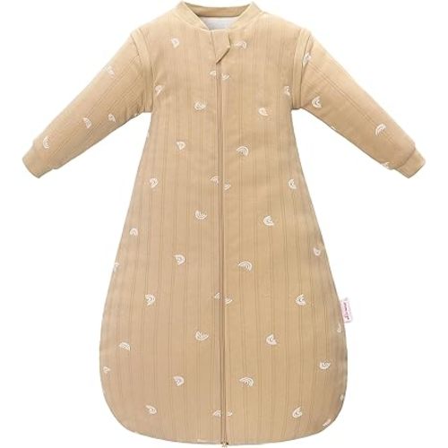 Baby Sleep Sack, TOG 2.5 Winter Wearable Blanket, Removable Long Sleeves Baby Sleeping Bag for Infants and Toddlers, Super Soft Warm Comfortable Sleeping Sack, Rainbow, 0-6M