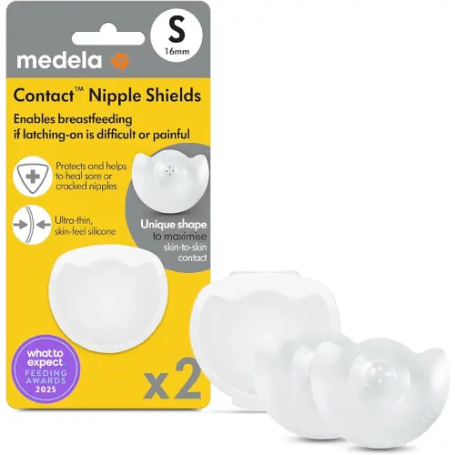 Medela Contact Nipple Shields, Small 16mm, Food Grade Silicone | for Latching Difficulties During Breastfeeding, Flat or Inverted Nipples