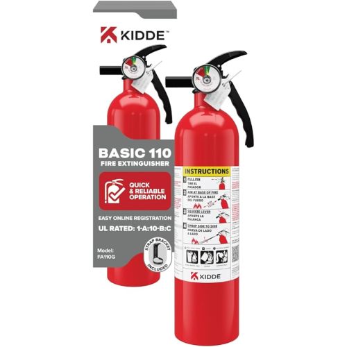 Kidde, FA110G, Multi Purpose Fire Extinguisher for Home, Office, Dorm, Residential, 1A10BC