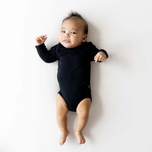 Long Sleeve Bodysuit Onesie in Midnight | Kyte Baby