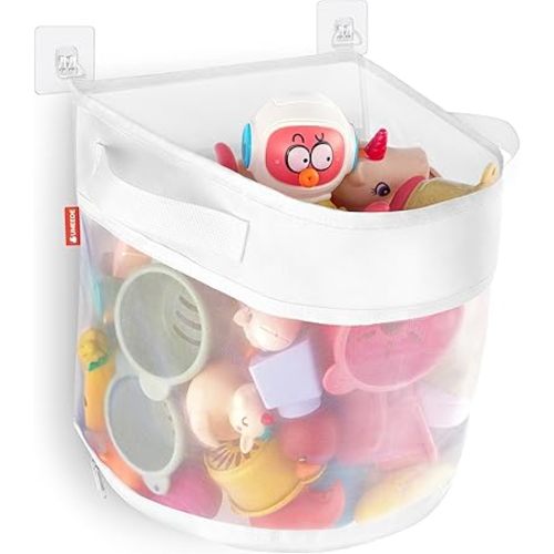 UNEEDE Bath Toy Organizer,4 Gallons Bathtub Toy Storage Organizer,Quick Access Bath Toy Holder For Bathtub,Baby Organizer,Quick Dry Baby For Tub,Mesh Shower Caddy