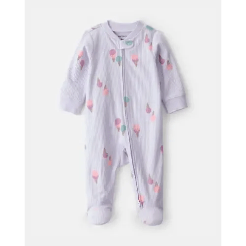 Baby Girl Ice Cream 2-Way Zip Sleep & Play Pajama - Purple | Carter's