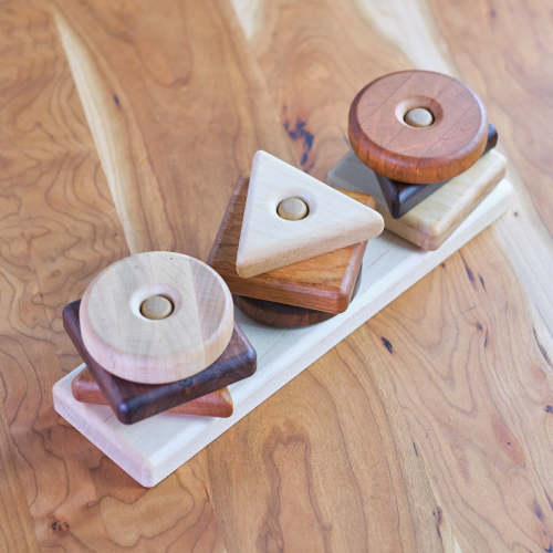 Trio Shape Stacker - 3 Woods, 3 Shapes