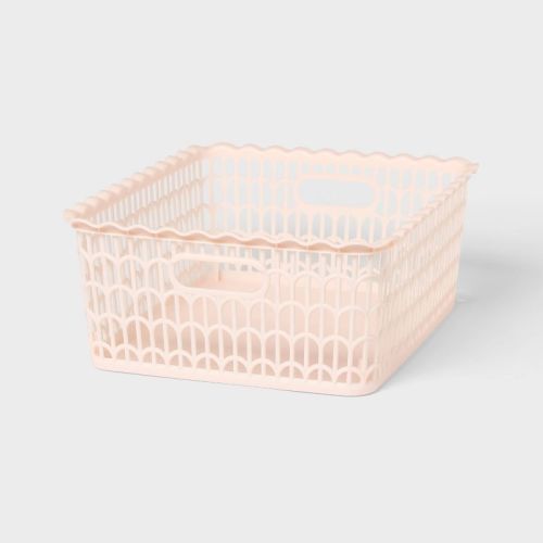 Scallop Decorative Basket Medium Pink - Brightroom™