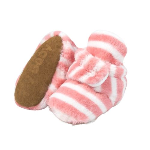Pink Faux Fur Baby Booties with Grippers | Polar Feet® Baby Shoes