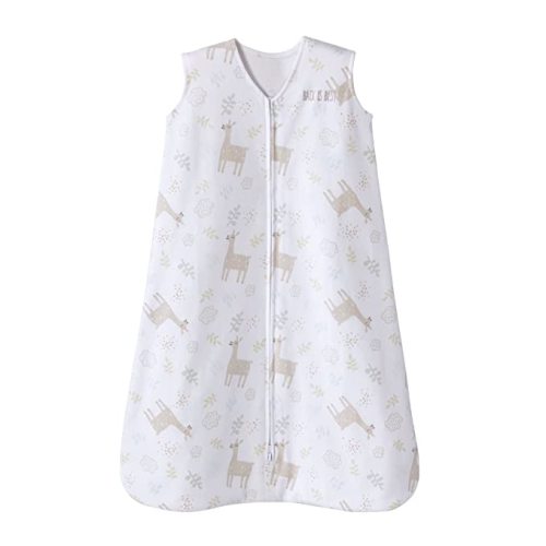 HALO SleepSack, 100% Cotton Wearable Blanket, Swaddle Transition Sleeping Bag, TOG 0.5, Llama Sand, Size Medium, 6-12 Months