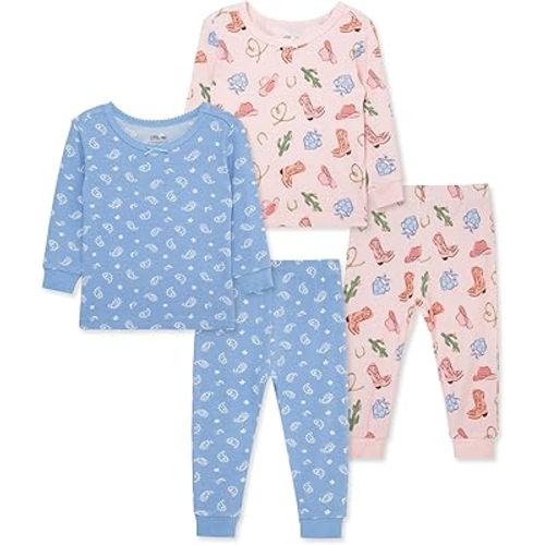 Little Me Clothes for Baby Girls' 2-Pack Pajama Set, 2 Long Sleeve Tops and 2 Bottoms, 12 Months - 4Toddler