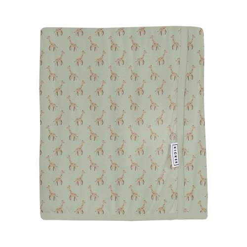 Print Swaddle Perfect Blanket in Aloe Giraffe