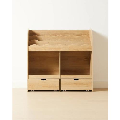 Wave Book Storage - Oak - One Size