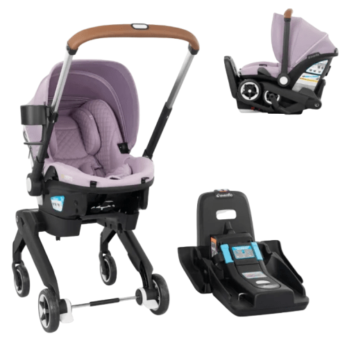 Evenflo Shyft Dual Ride Infant Car Seat Stroller Combo, Agate, 2025, with Carryall Storage and Green & Gentle Fabric