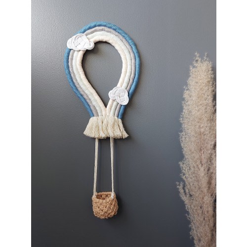 hot air balloon/wall decoration/child/bedroom/macrame/rainbow