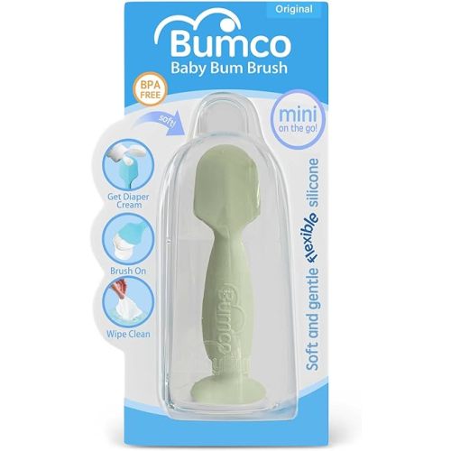 Bumco Diaper Cream Spatula (Mini) - BPA-free Butt Paste Diaper Cream Applicator, Soft & Flexible Diaper Rash Cream Applicator, Butt Spatula Baby, Mom-Invented Diaper Bag Essentials (Sage Green)