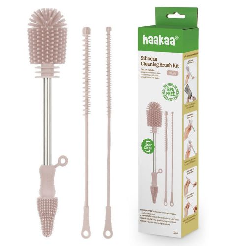 Haakaa Silicone Cleaning Brush Kit Blush