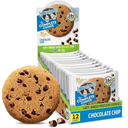 Lenny & Larry's The Complete Cookie, Chocolate Chip, Soft Baked, 16g Plant Protein, Vegan, Non-GMO, 4 Ounce Cookie (Pack of 12)