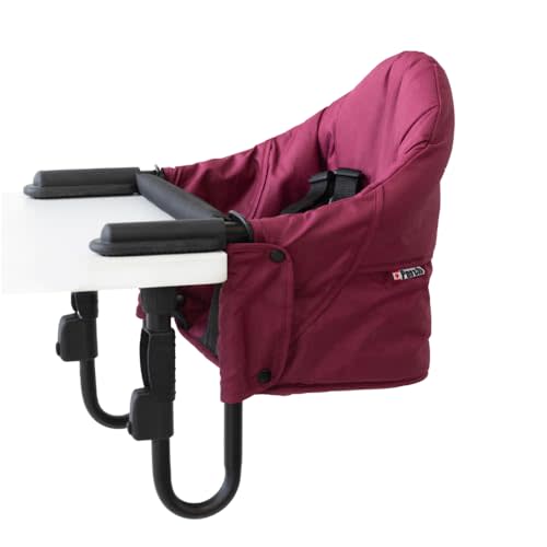 guzzie+Guss Perch Hook On High Chair – Portable Clip On Table Chair for Baby & Toddler | Travel High Chair for Restaurants, Picnics, Camping, Beach, Vacation | Boys & Girls 4M+ | Bordeaux