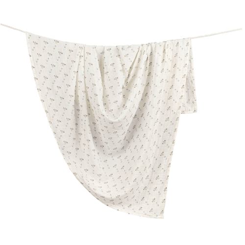 Crane Baby Cotton Muslin Single Swaddle, Avery Poppy